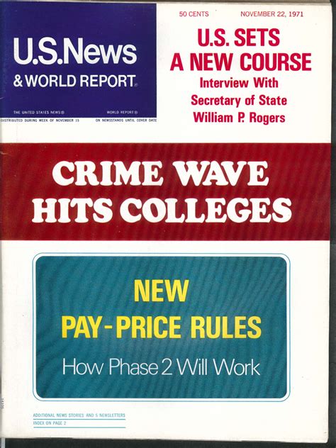 Us News And World Report William P Rogers College Crime Wave 1122 1971
