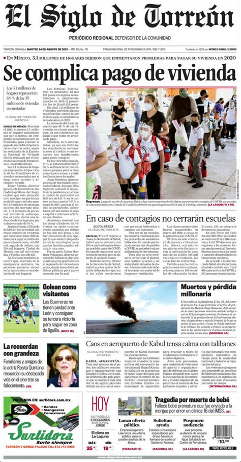 Periódico El Siglo De Torreon México Periódicos De México Toda La