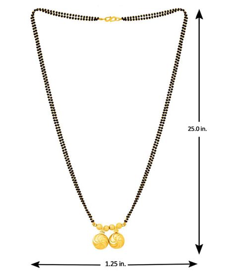 Ambika Gold Plated Vati Mangalsutra With Double Beaded Chain For Women