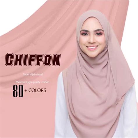 High Quality Bubble Chiffon Plain Shawl Tudung Muslim Head Scarf Hijab Shawls Womens Fashion