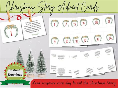 Printable Advent Calendar Christmas Countdown Advent Bible Etsy