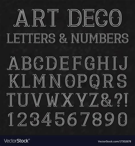 Font In Art Deco Style Vintage Alphabet White Vector Image