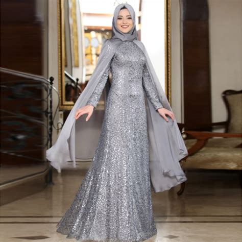 Elegant Muslim Evening Party Dress Long Sleeve Floor Length Islamic Wthout Hijab Ebay