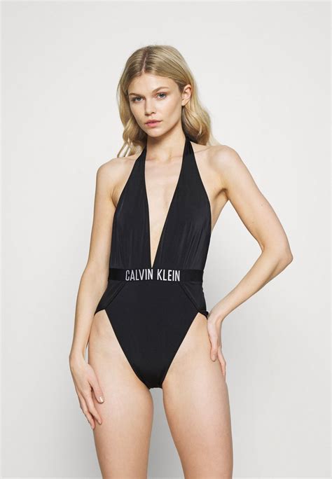 Calvin Klein Swimwear Intense Power Plunge One Piece Swimsuit Black