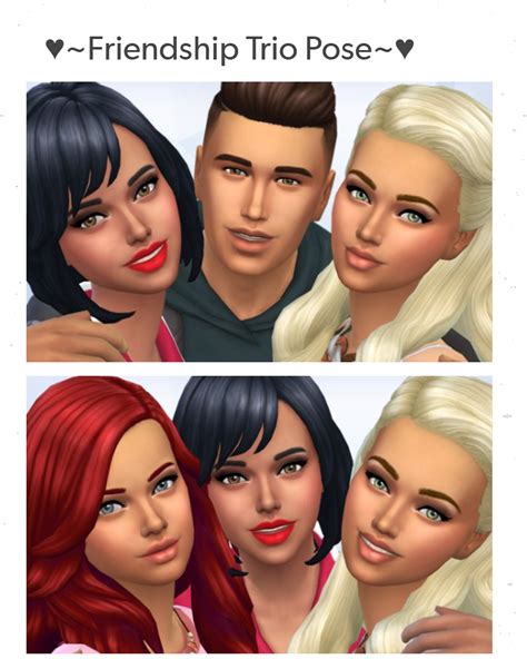 ♥friendship Trio Pose♥ Sims 4 Poses Sims Cc