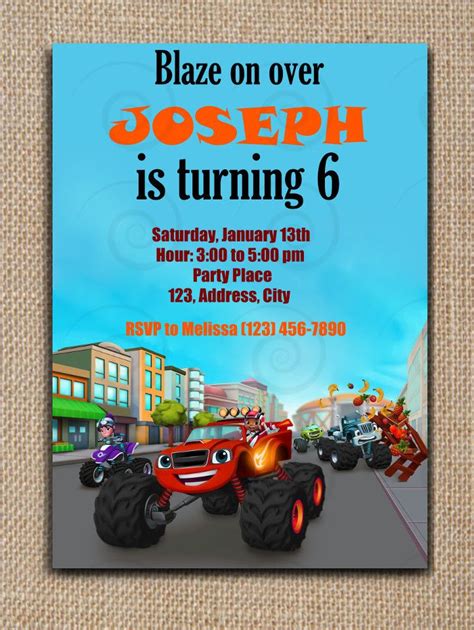 See more of blaze and the monster machines on facebook. BLAZE AND THE MONSTER MACHINES INVITATION Printable & Text Editable PDF File | Invitations ...