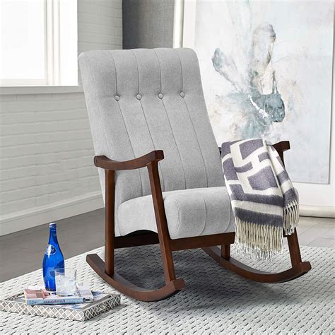Wholesale Avawing Upholstered Rocking Chair With Fabric Padded Seat