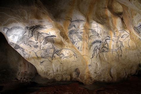 Panel Of The Horses Chauvet Cave Replica Illustration Ancient