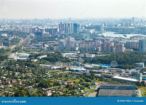 Above View Of Krasnogorsk District In Moscow Stock Photo Image Of
