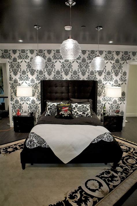 Maybe you would like to learn more about one of these? black and white walls, white trim, black ceiling ...
