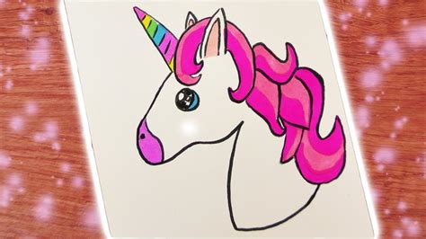 diy kawaii emoji unicorn zeichnen süßes einhorn in regenbogen farben malen zeichen anleitung