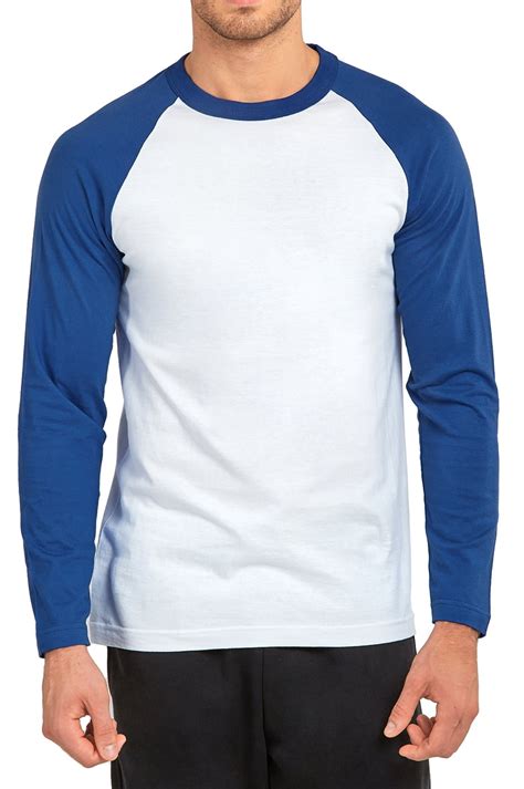 Blended Mens Long Sleeve Baseball T Shirt Jersey Raglan Two Tone