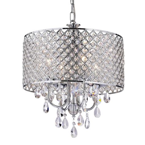 Ceiling lights overstock com your online lighting store get 5 in rewards with club o luxury modern farmhouse chandelier 15 75 h x 36 75 w with industrial chic style brushed nickel finish by urban ambiance 23 333 dining room chandeliers home depot chandelier chandeliers dining room. Edvivi Marya 4-Light Chrome Round Chandelier with Beaded ...