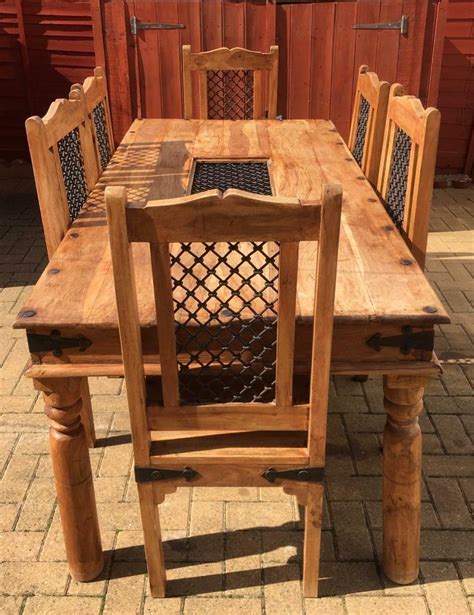 Sheesham Indian Wood Dining Table With 6 Chairs In Northampton