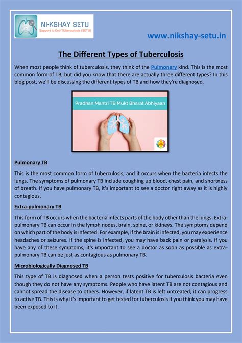 The Different Types Of Tuberculosis By Nikshaysetu Issuu