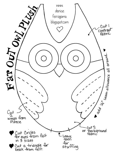 denise loves art diy   cute owl plushie