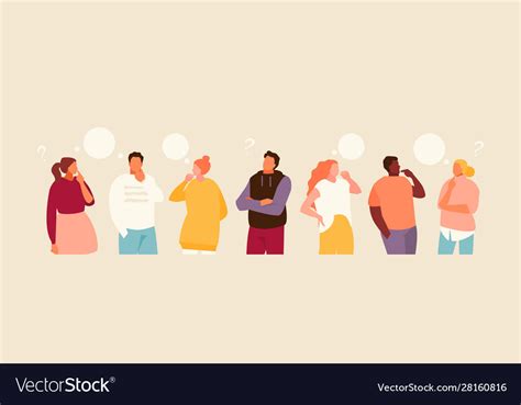 Thinking People Group Royalty Free Vector Image