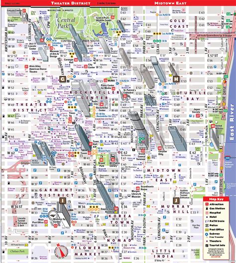 Road Map Of Midtown Manhattan Manhattan New York Manhattan Map Images