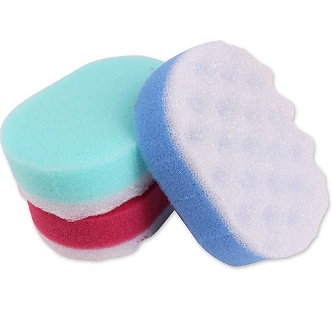3x Two Sided Exfoliating Bath Sponges Relaxing Body Scrubbers Uk Beauty