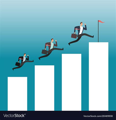 Team Reaching Goal Successful People Running On Vector Image