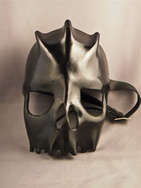 Skull Leather Mask Black