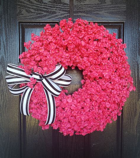 Pink Front Door Wreaths Pink Wreaths Spring Wreath Summer Wreath