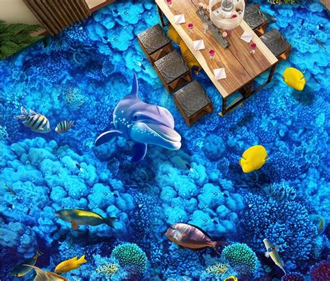 3d Flooring Custom Underwater Wall Paper Ocean World 3d Floor