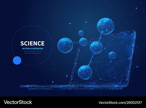 High Tech Science Low Poly Wireframe Banner Vector Image