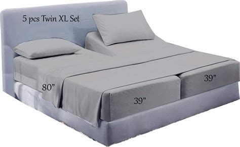 Split King Sheets Sets For Adjustable Bed 5 Pc Split King