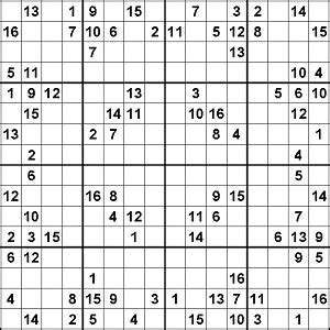 The hexadoku is a 16x16 sudoku puzzle. Image - 16x16 Sudoku.png | Logic Puzzles Wiki | FANDOM ...