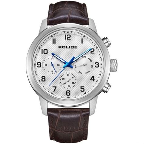 police gents raho white dial brown leather strap watch men s watches from faith jewellers uk