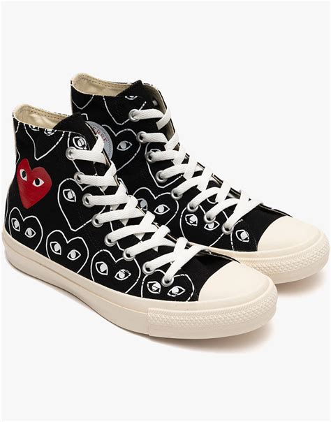 Converse X Comme Des Garcons Play All Star Chuck 70 Hi Red Sole Black
