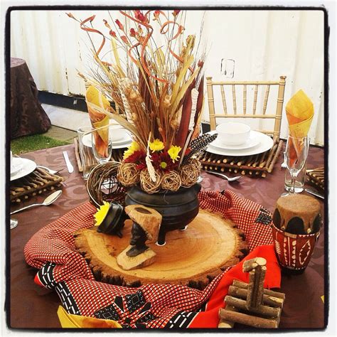 Zulu Traditional Wedding Table Decorations Peach Traditional African