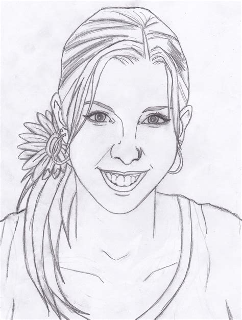 Geeky Girl Art Self Portrait Sketch 1