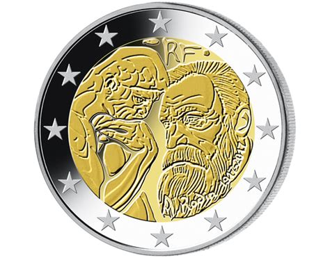 2 Euro Frankreich 2017 100 Todestag Auguste Rodin Imm Münz Institut