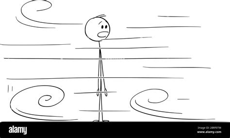 Vector Cartoon Stick Figure Drawing Conceptual Illustration Of Shocked