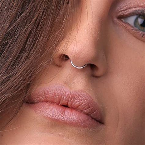 Faux Septum Ring In 925 Sterling Silver No Piercing