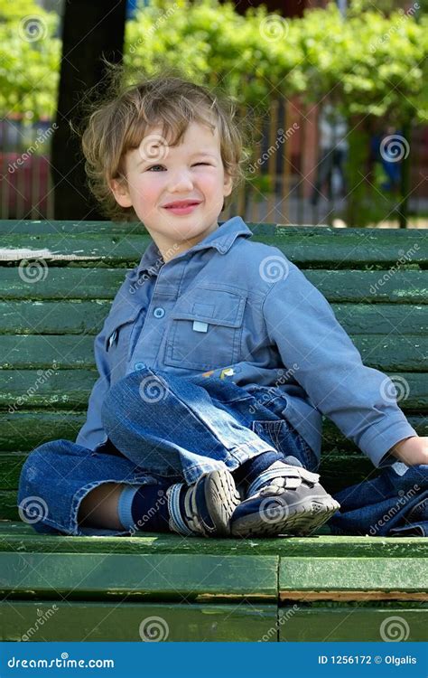 Cheerful Blinking Child Stock Photo Image Of Childhood 1256172