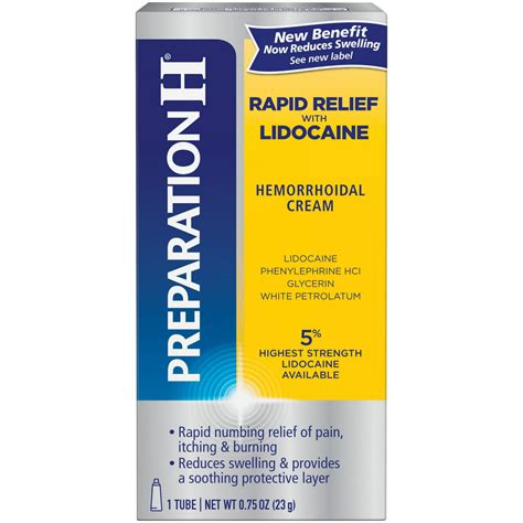 preparation h rapid relief wth lidocaine hemorrhoid relief cream 0 75 oz