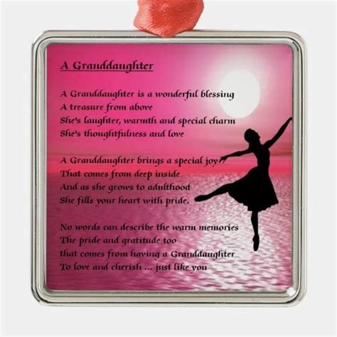 Granddaughter Poem Ballerina Christmas Ornament Uk