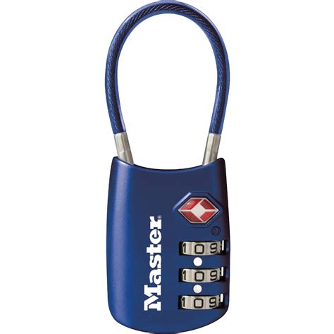 Master Lock Mlk4688dblu Tsa Accepted Cable Lock Padlock 1 Blue