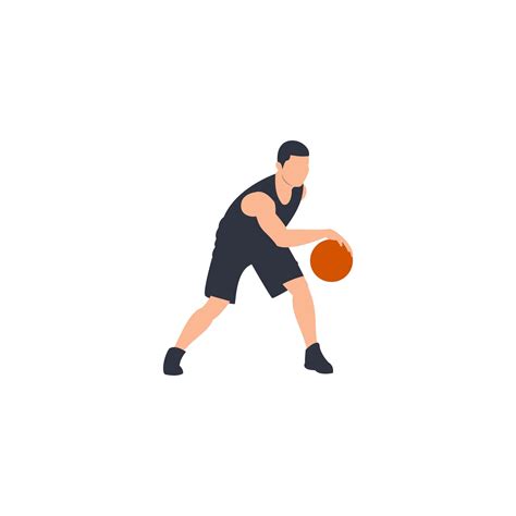 Flat Design Basketball Player Sports Vector Icon Illustration 2953586