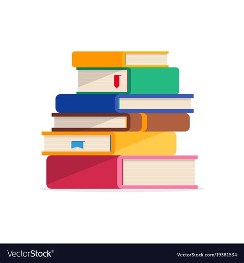Pile Of Books In A Flat Style Isolated Royalty Free Vector