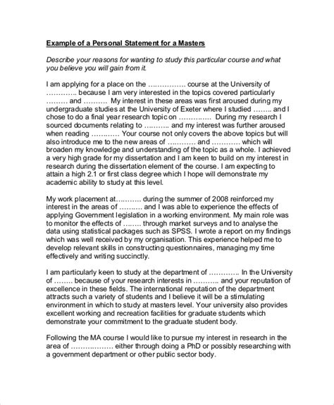 Free 9 Personal Statement Samples In Ms Word Pdf
