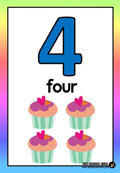 Numbers One To Ten Flashcards With Pictures Fun Teacher Files