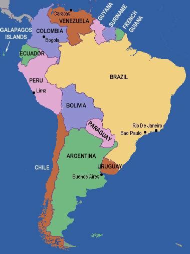 Map Of South America Showing Rio De Janeiro Rio Grande
