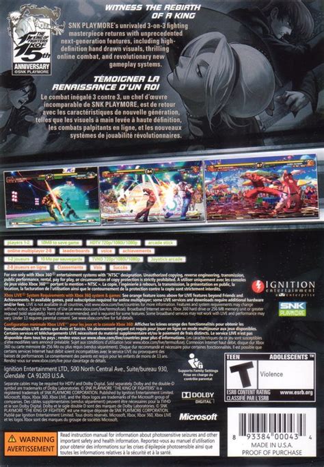 The King Of Fighters Xii 2009 Xbox 360 Box Cover Art Mobygames