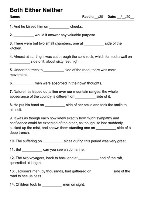 93 Printable Both Either Neither PDF Worksheets With Answers Grammarism