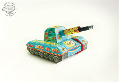 Diy Peace Tank Colorful Paper Army Tank Papercraft 3 Boxes Etsy Uk