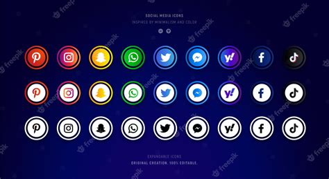 Premium Vector Collection Colorful And Glossy Social Media Icons